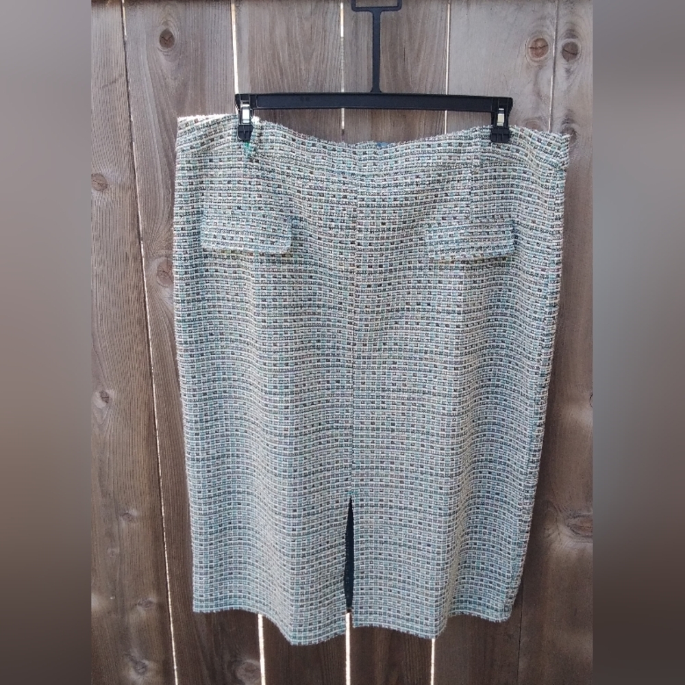 Hanna Nikole Tweed Boucle Skirt Pencil Preppy 22W Plus Workwear Academia